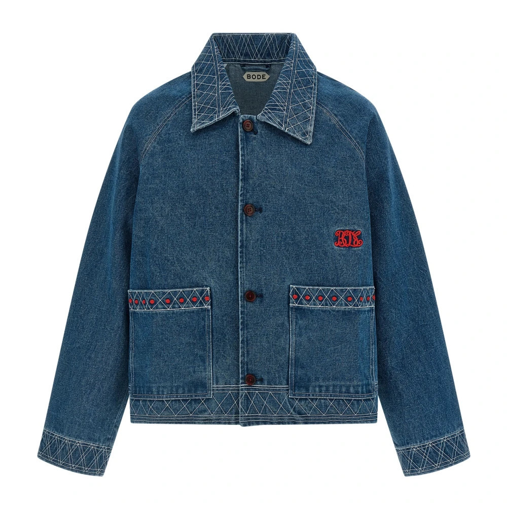 Bode - Bestickte Jeansjacke - - Jackets - Herren - Blau - L | Miinto DE