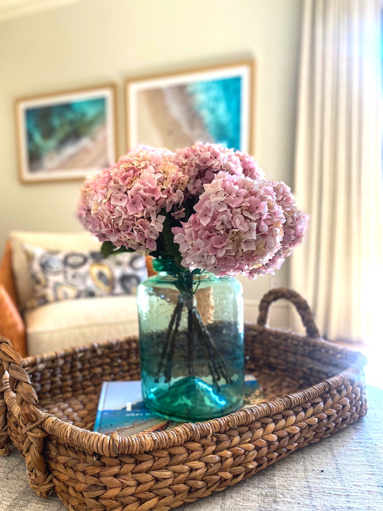 The perfect dusky pink hydrangea for fall. 🫶🏻 Use a vase you already have and make the space your own. 

#LTKHome #LTKSeasonal #LTKStyleTip