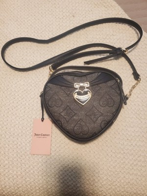 NWT! Juicy Couture Heart Shaped Crossbody Bag Liquorice Black - Precious Moments | eBay US