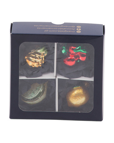 Made In Poland 4pc Fruit Glass Ornaments | TJ Maxx