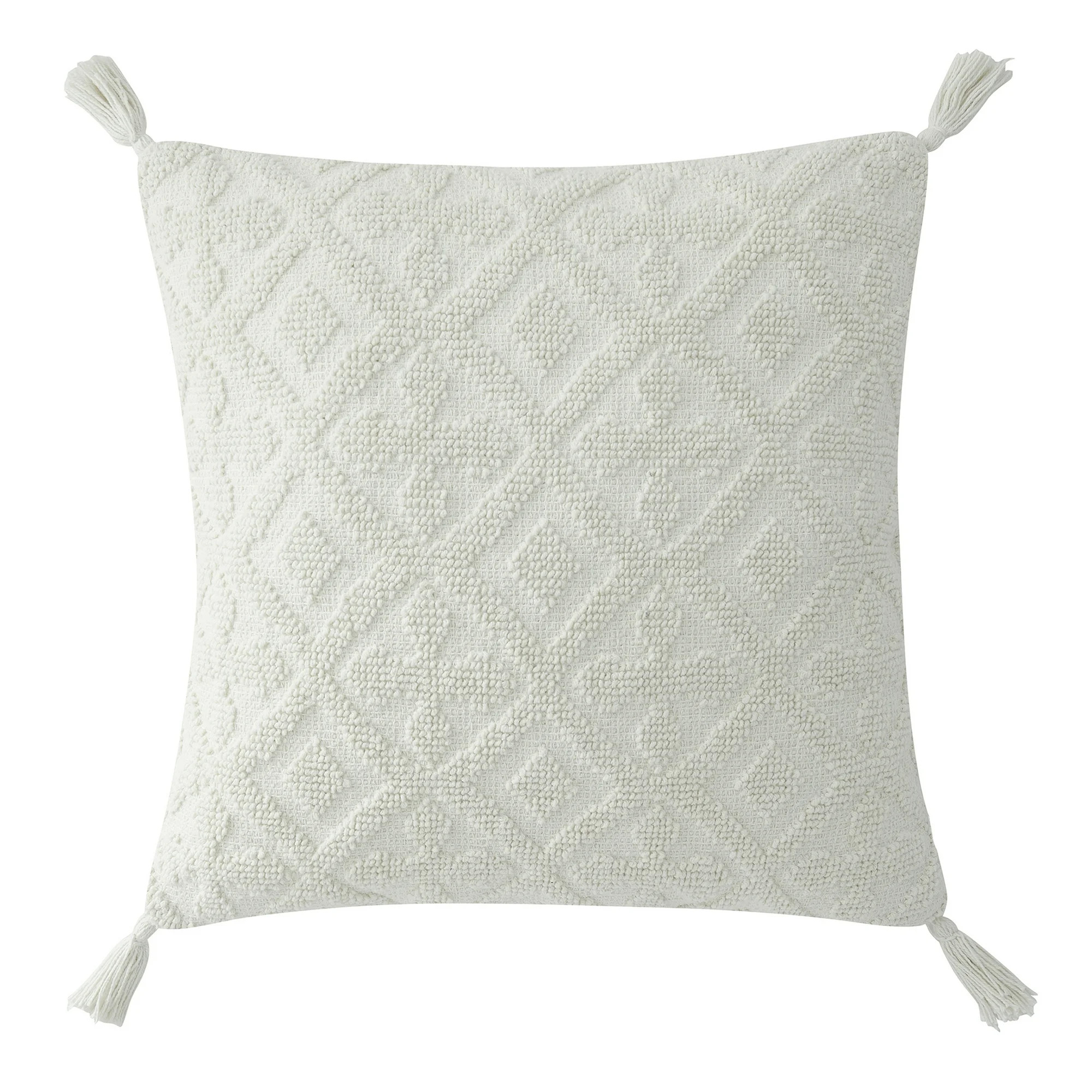 My Texas House Sutton Cotton Tufted Throw Pillow, 20"x20", Coconut Milk | Walmart (US)