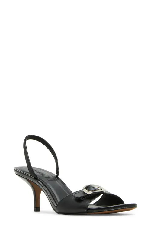 Steve Madden Henrietta Slingback Sandal in Black Leather at Nordstrom, Size 8.5 | Nordstrom