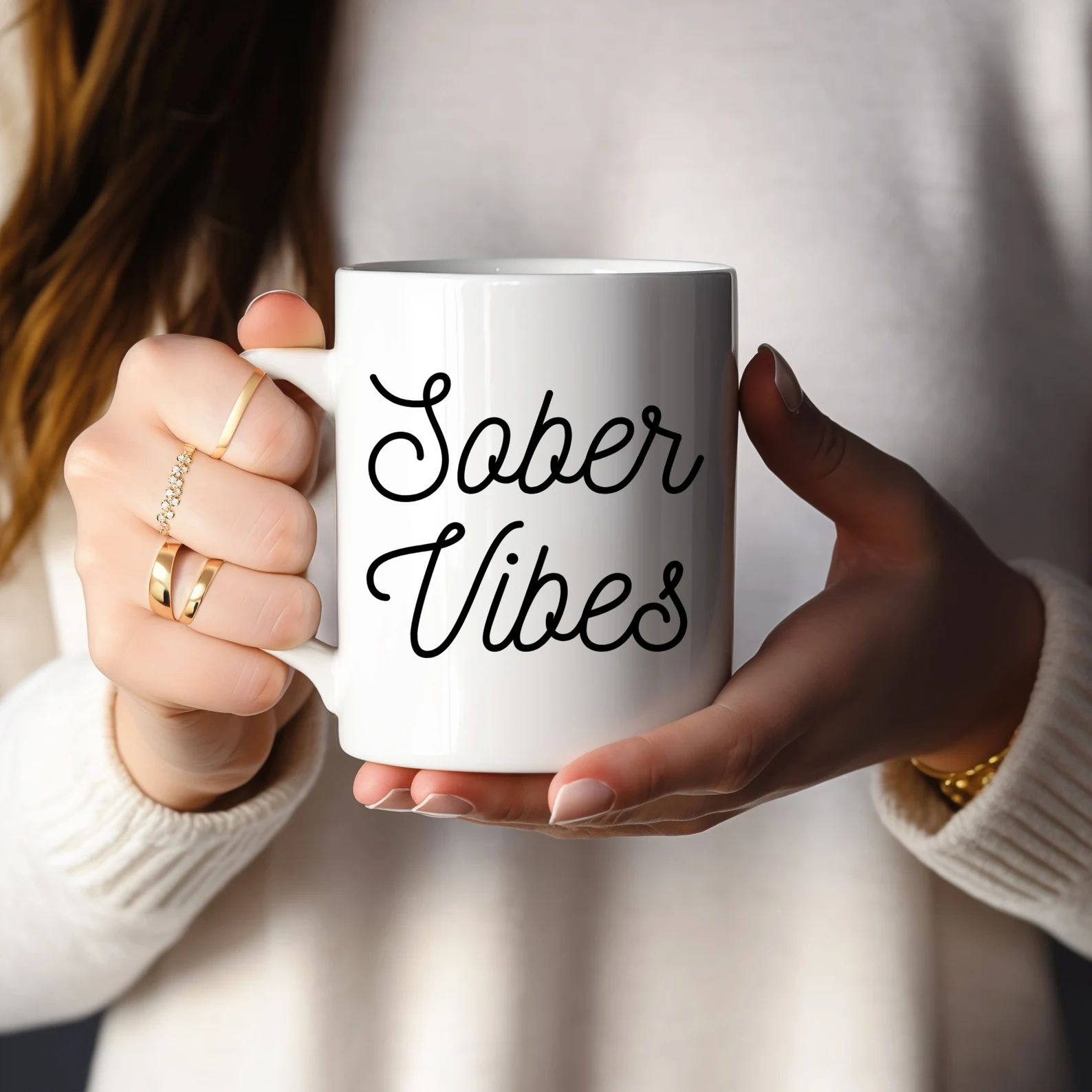 Sober Vibes Coffee & Tea Mug Sobriety Gift Sober AF Funny - Etsy | Etsy (US)