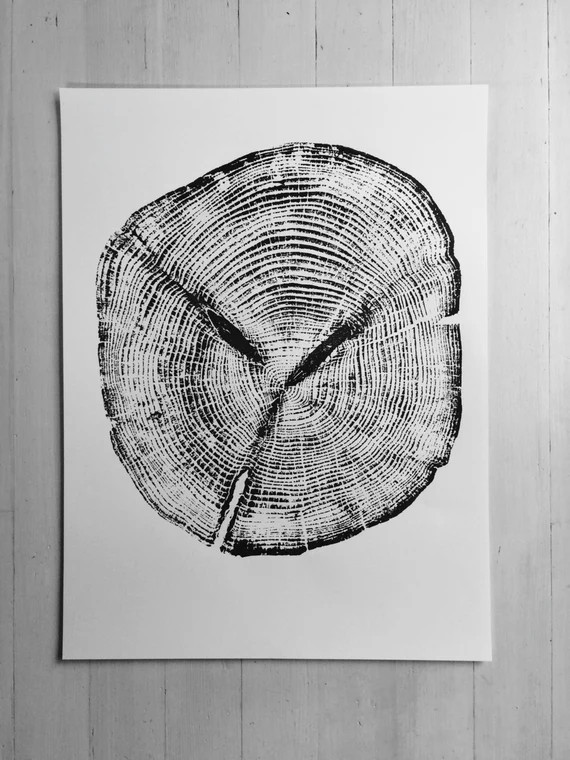 Alaskan Cedar Ketchikan Alaska Woodcut Tree Ring Art Print | Etsy | Etsy (US)