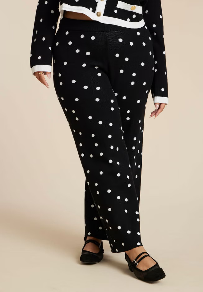 Polka Dot Intarsia Pant | Eloquii