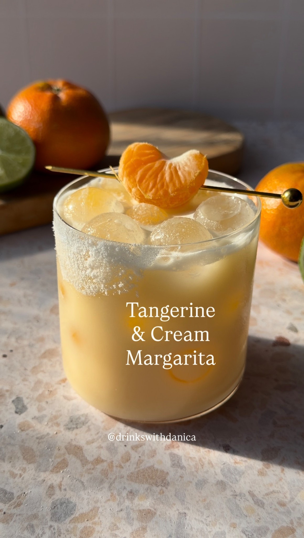 Tangerine & Cream Margarita

Follow me on Instagram & TikTok @drinkswithdanica for this recipe and more 