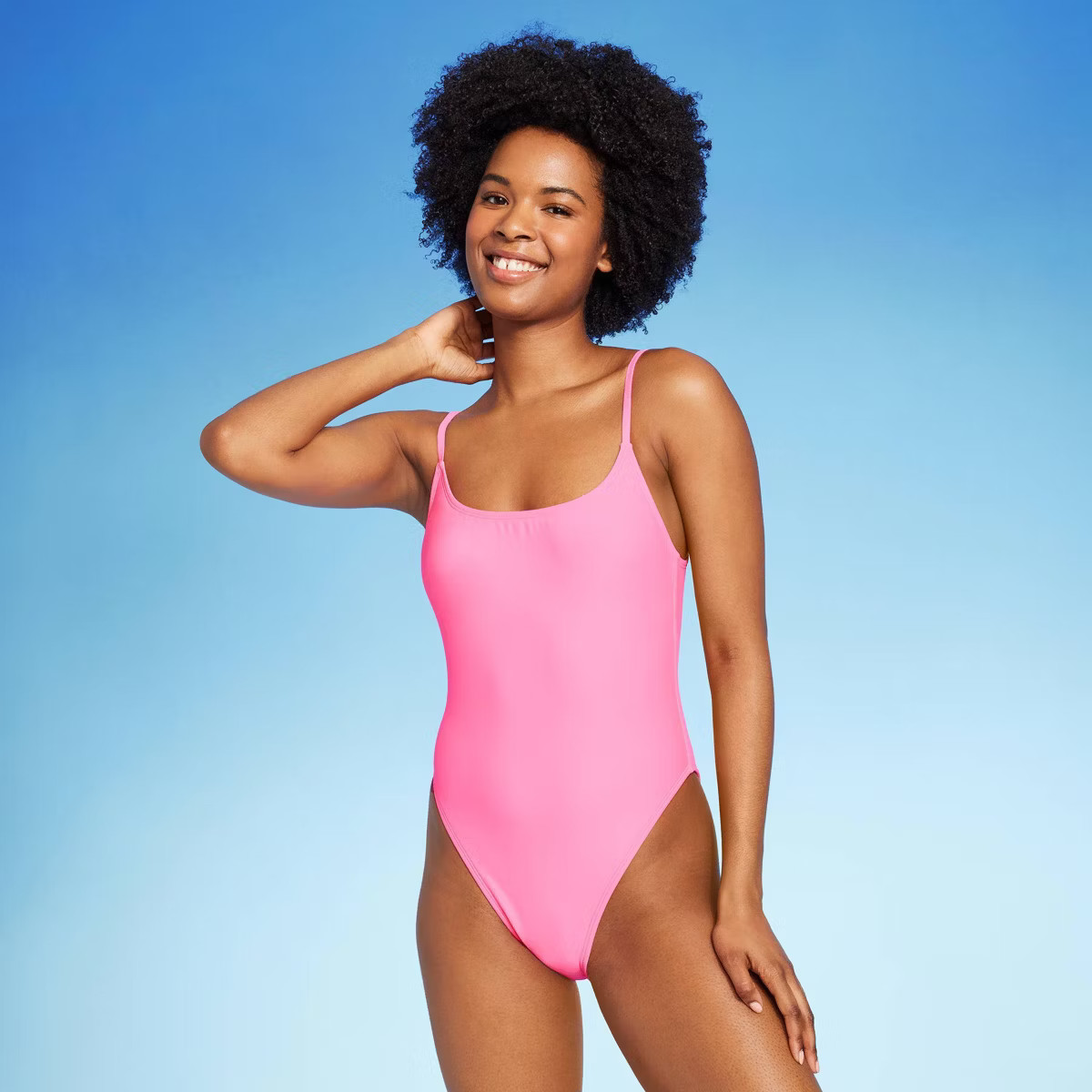 Women's High Leg Cheeky Scoop Back One Piece Swimsuit - Wild Fable™ | Target