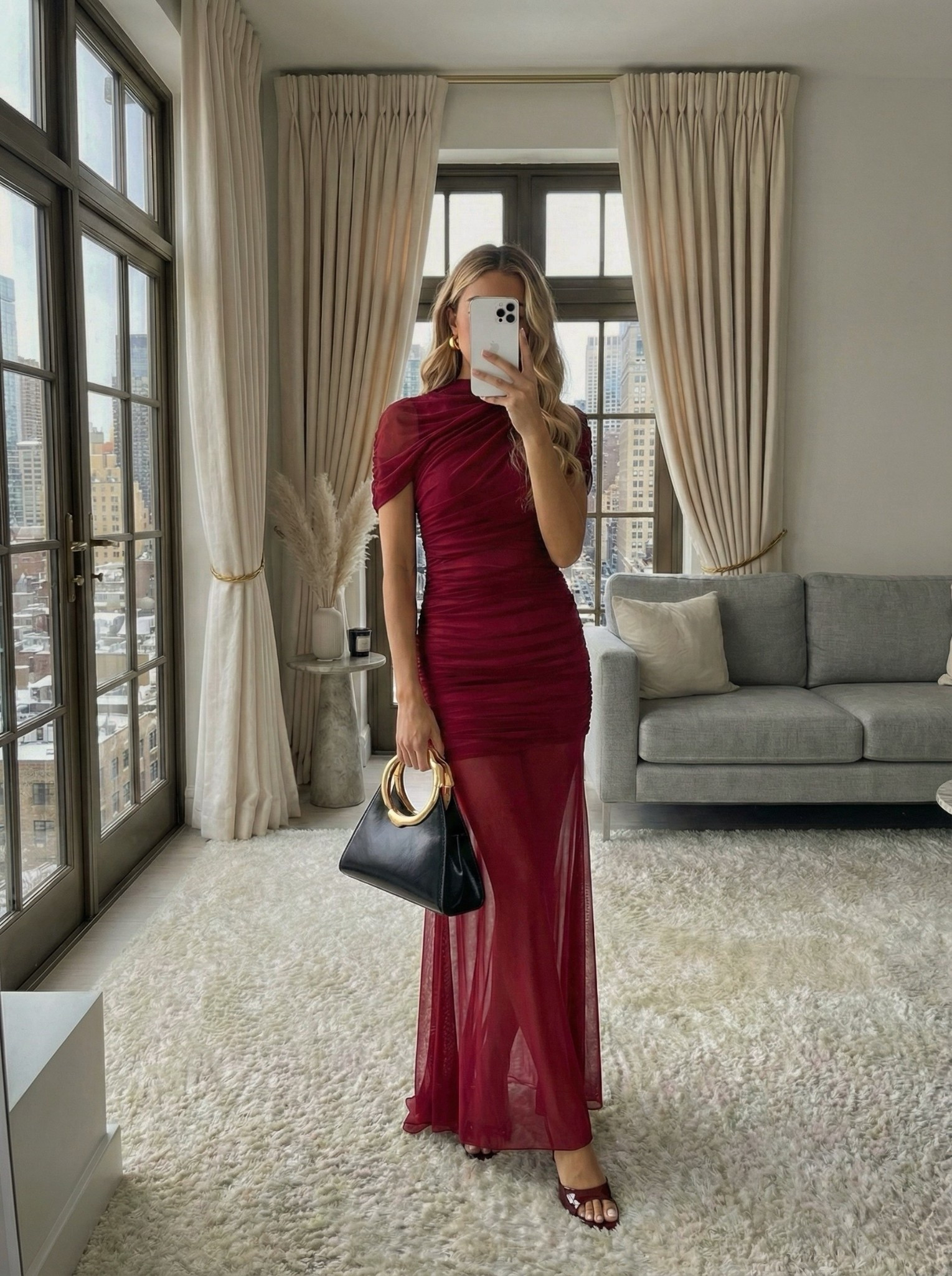 ✨ Elegant Evening Moment — Winter Gala Ready ❤️‍🔥✨
A stunning burgundy moment that blends drama, texture, and effortless sophistication. The ruched detailing, sheer skirt overlay, and rich jewel tone make this look perfect for weddings, holiday events, or any night you want to feel unforgettable. Paired with sleek heels and a structured black bag for a polished, modern finish.

💋 Style Notes:
• Rich berry red for a striking seasonal statement
• Ruched bodice for a flattering, sculpted fit
• Sheer maxi overlay adds movement + elegance
• Minimal accessories to let the dress shine
• A go-to winter event look for galas, parties & special nights out

#LTKootd #LTKHoliday #LTKgrwm