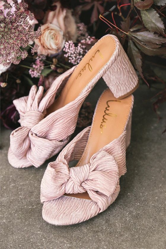 Dorothea Blush Knotted High Heel Sandals | Lulus (US)