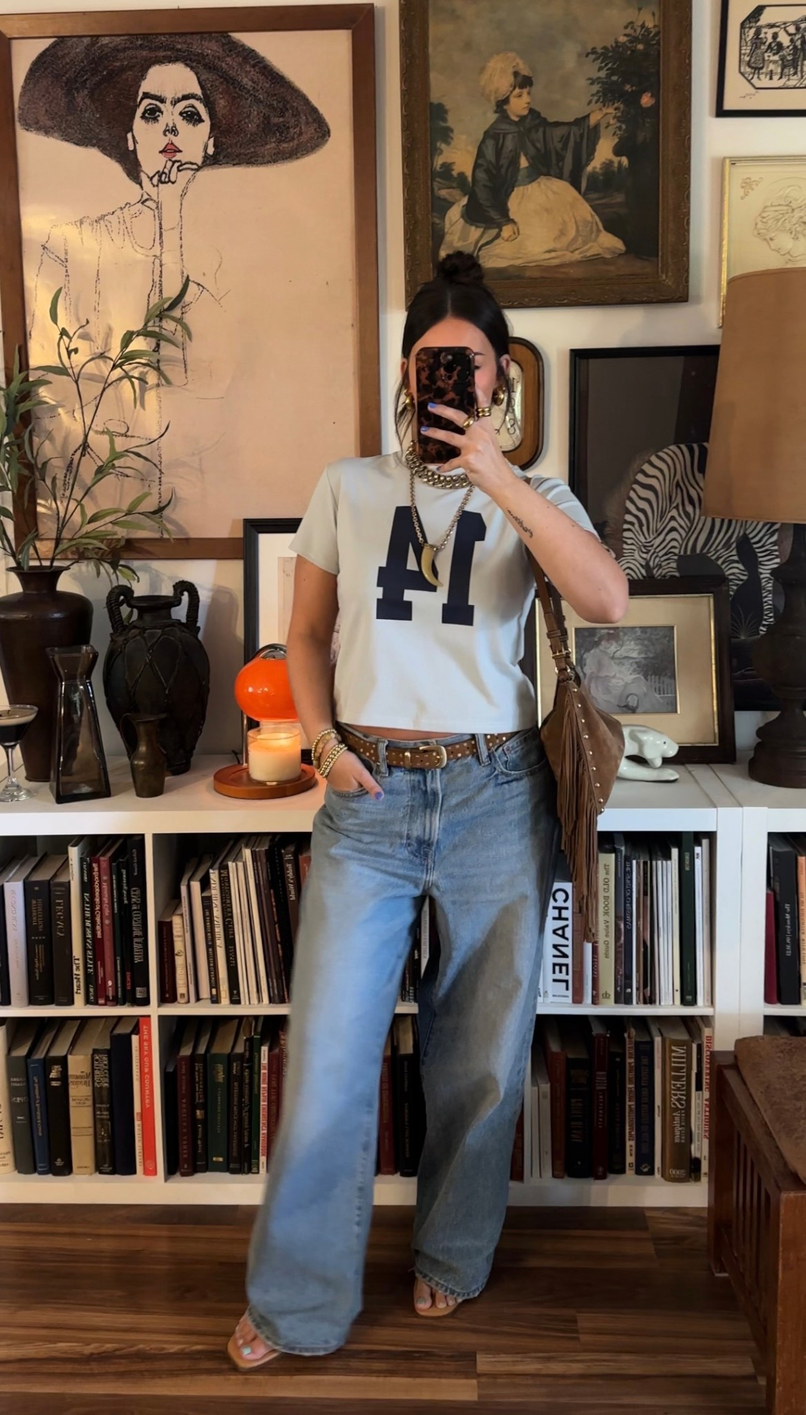 Outfit of the day 🫶🏼 outfit inspo, baggy jeans, cropped tee, baby tee, fringe bag, outfit inspiration, summer outfitt

#LTKStyleTip #LTKFindsUnder100 #LTKFindsUnder50