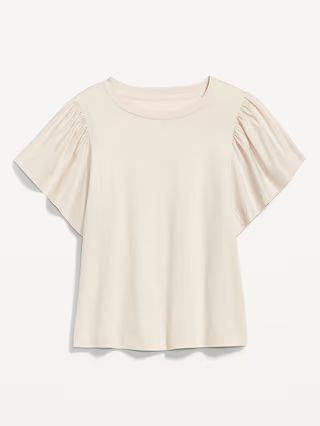 Flutter-Sleeve Combination Top for Women | Old Navy (US)