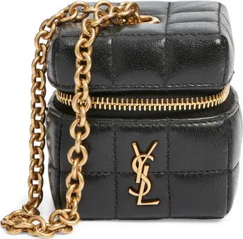 Saint Laurent Mini Cassandre Matelass\u00e9 Carr\u00e9 Leather Wristlet | Nordstrom | Nordstrom