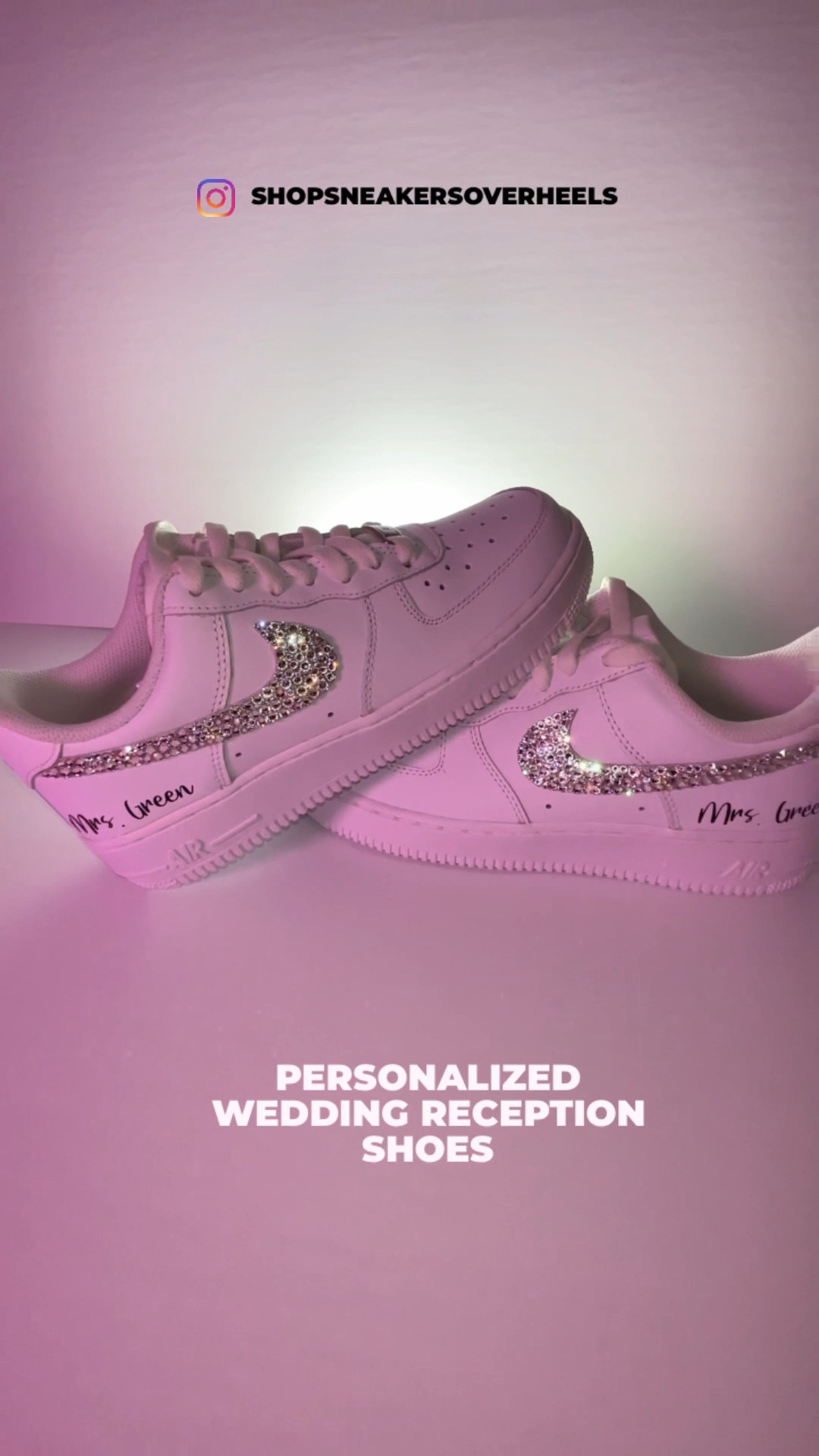 Personalized Wedding Reception Sneakers

Swarovski Crystal Nike Air Force 1 shoes

Available on SneakersOverHeels.com as well!

#LTKstyletip #LTKshoecrush #LTKwedding