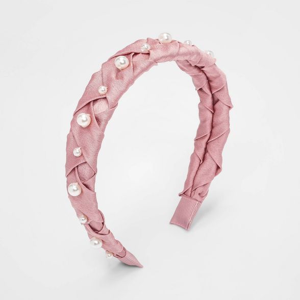 Girls' Satin Peal Headband - art class™ Light Pink | Target
