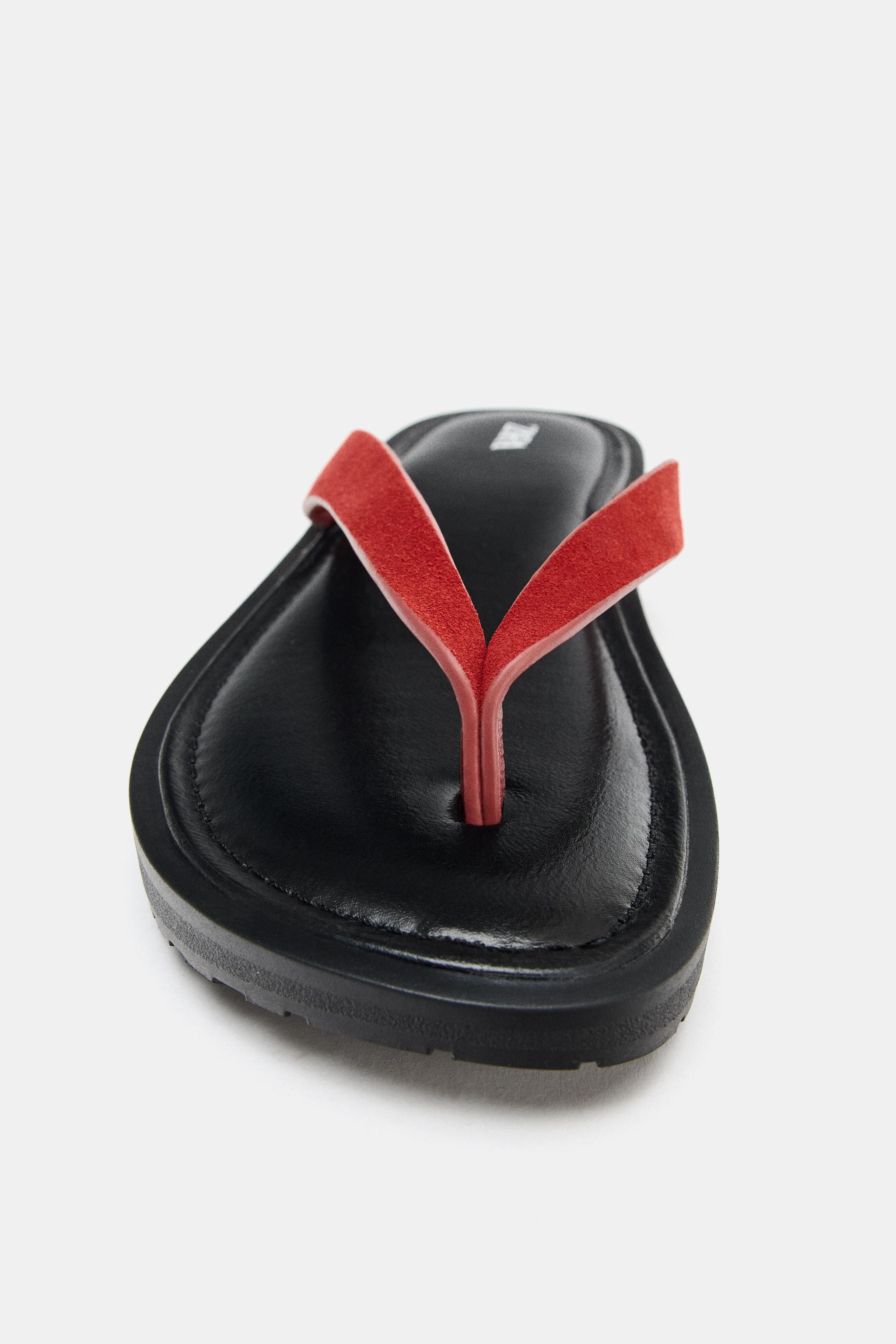 CONTRAST LEATHER SANDALS | Zara UK