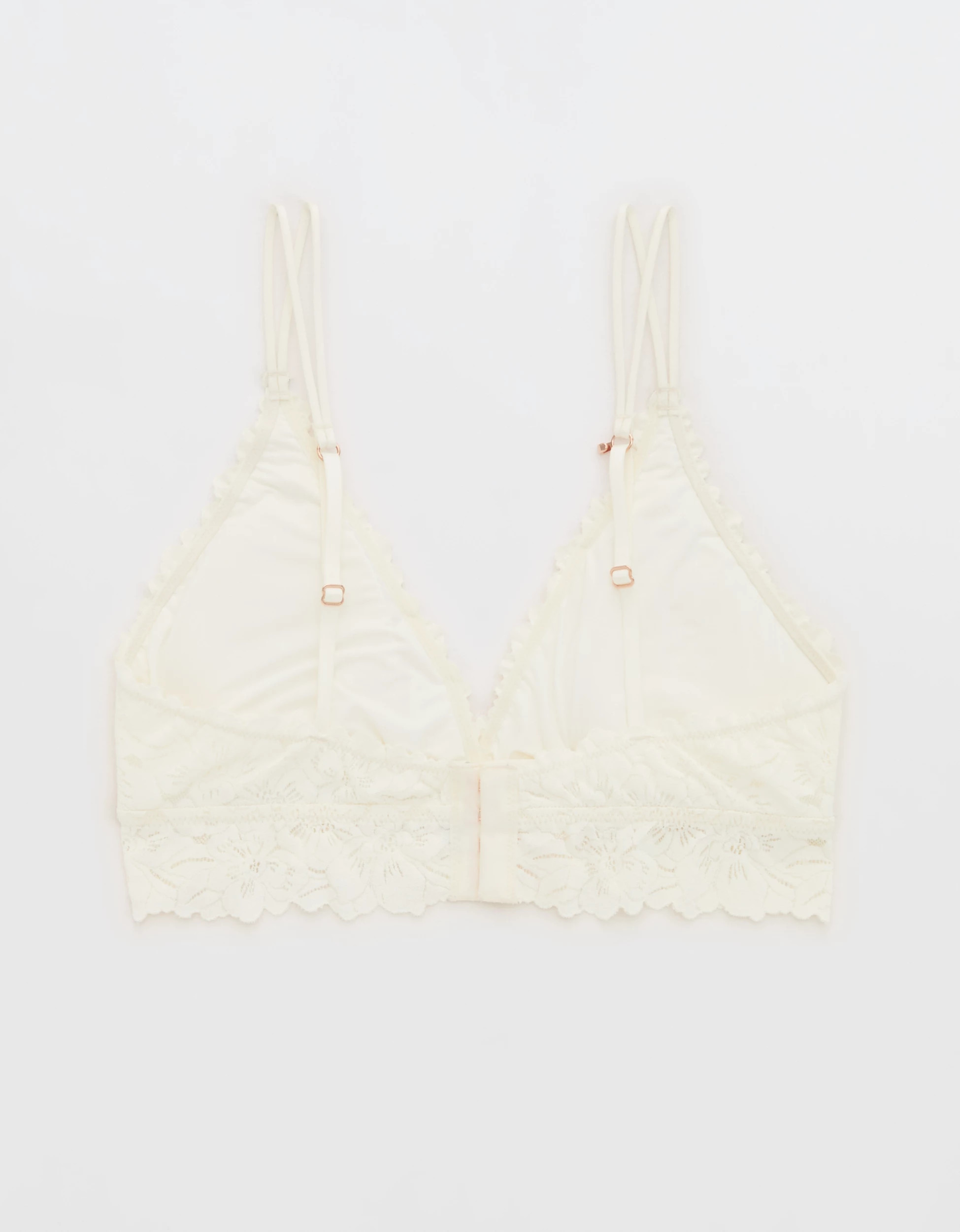 Show Off Rosey Lace Padded Plunge Bralette | Aerie