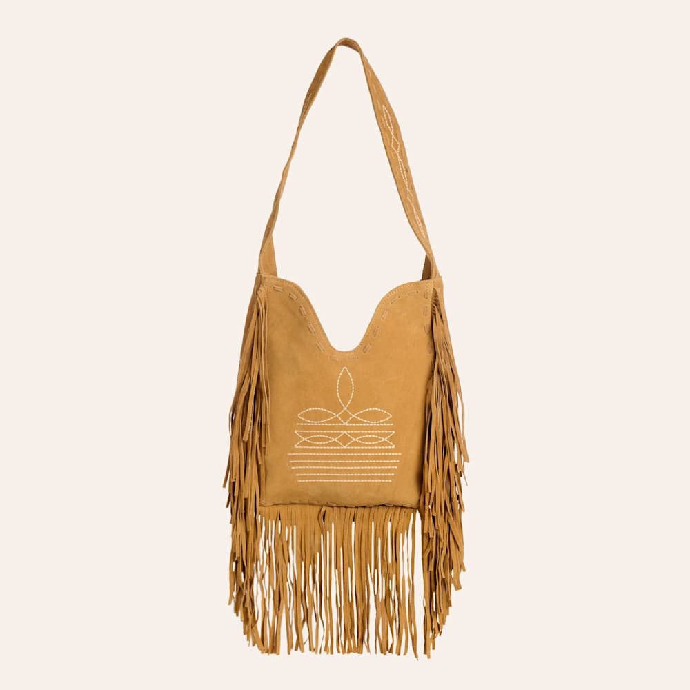 American Darling Tan Boot Stitch Fringed Shoulder Bag | Cavender's