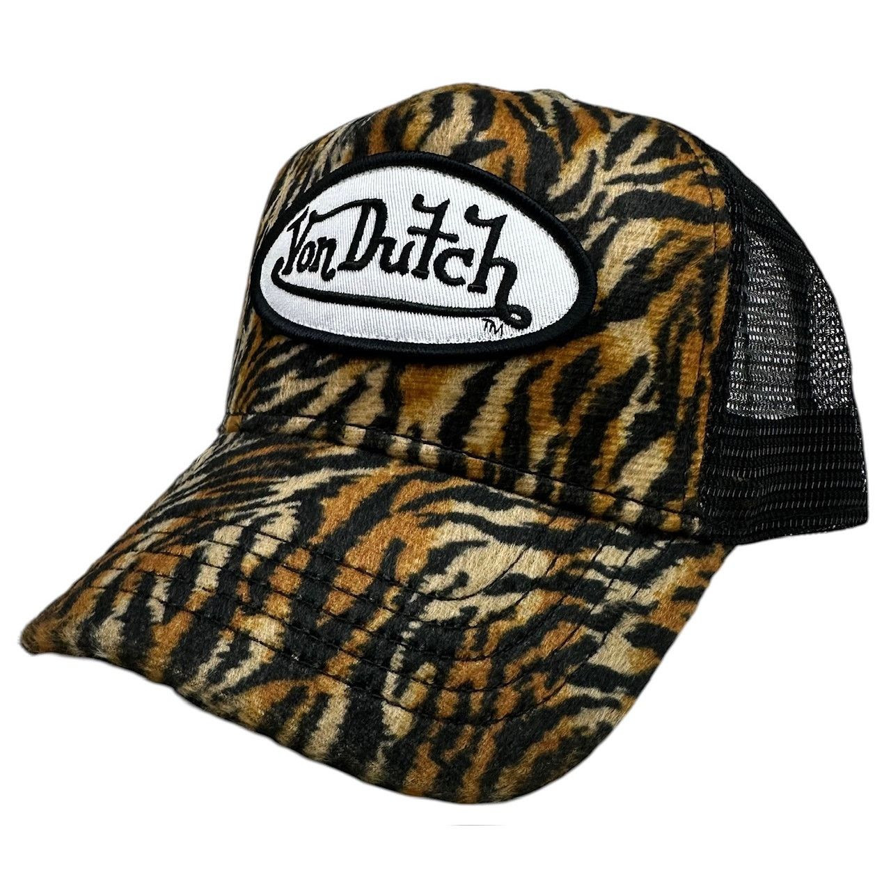 Von Dutch Trucker Hat Safari Tiger Stripe Velvet Cap | Grailed