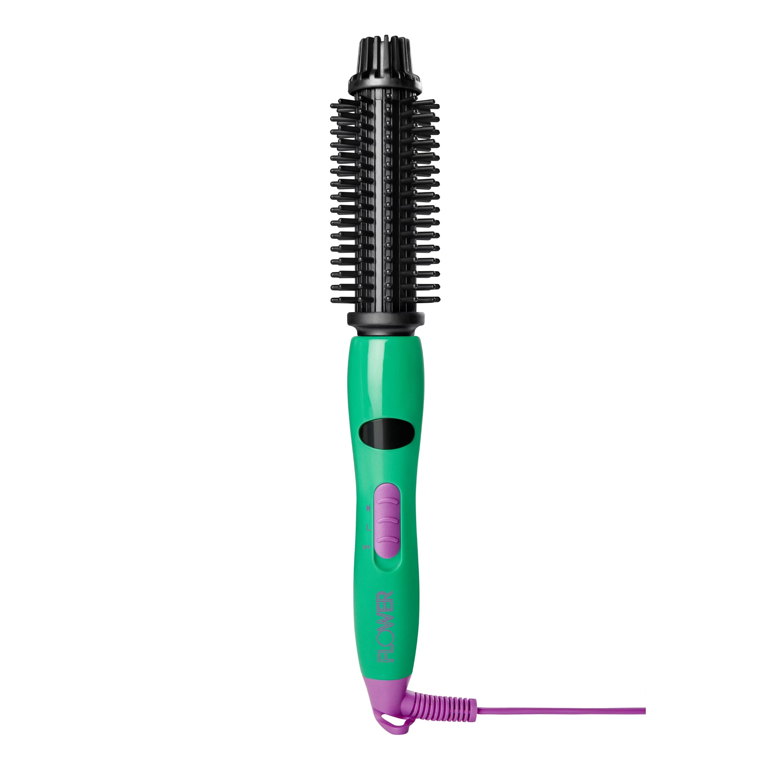 FLOWER Ionic 1" Volumizing Styling Hot Brush, Green and Pink - Walmart.com | Walmart (US)