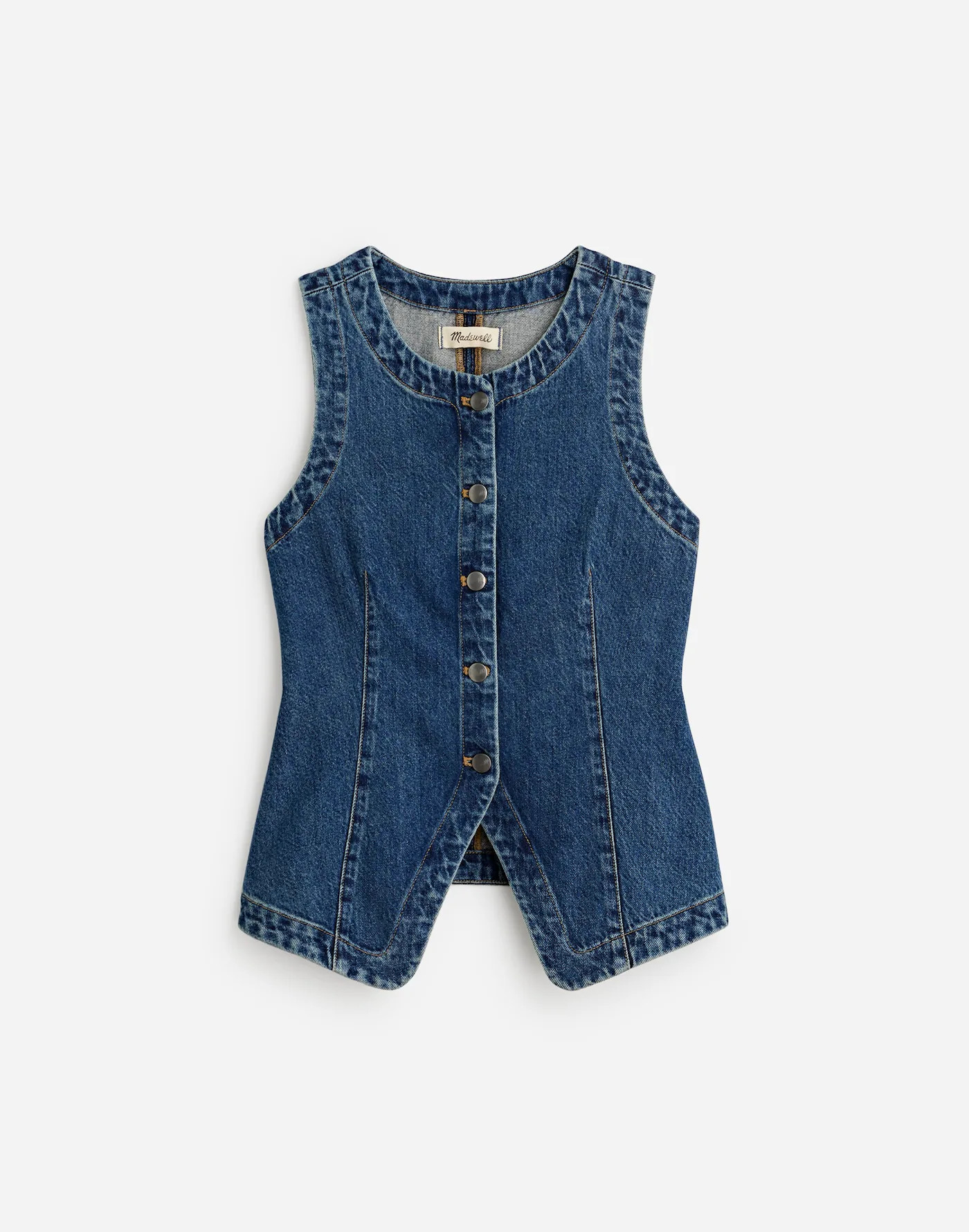 Denim Crewneck Vest in Concho Wash | Madewell