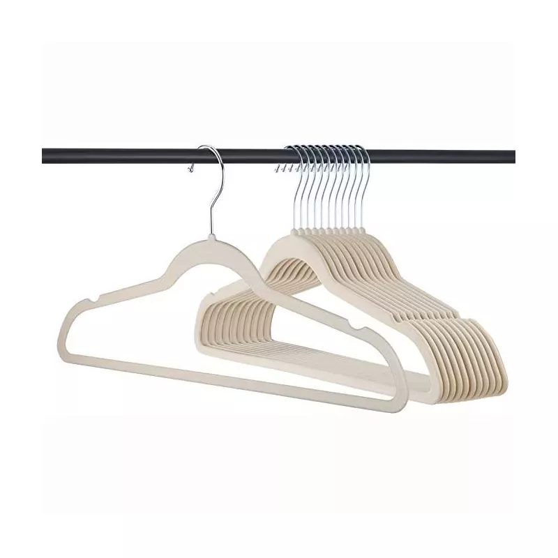 30 Pack Velvet Cloth Hangers Non-slip Ultra-thin Hangers In Ivory -  Homeitusa : Target