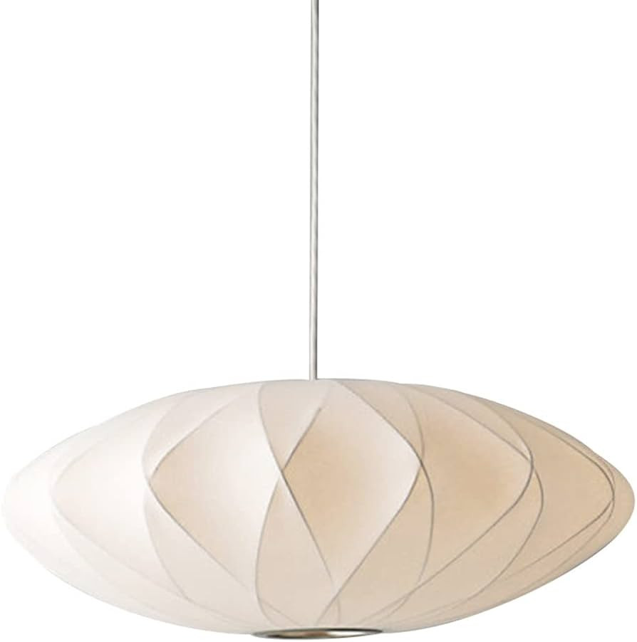 Silk Pendant Light, Italian Modern White Lantern Fabric Silk Ceiling Hanging Lamp Saucer Chandeli... | Amazon (US)