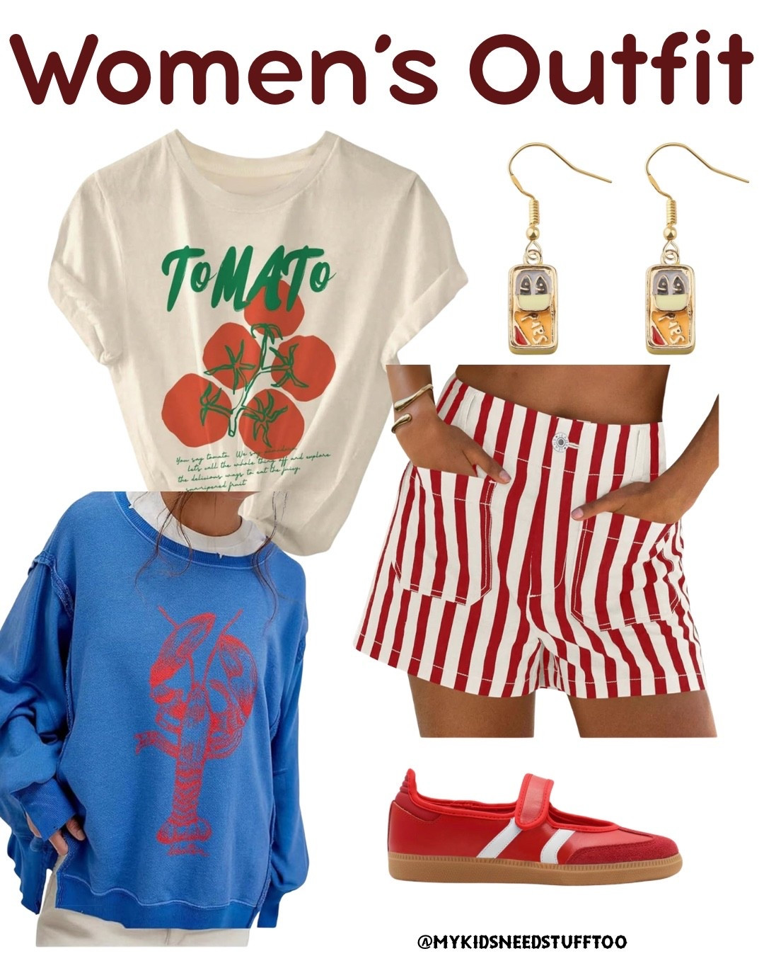 Mom spring outfit. Tomatoes lobsters stripes sardines. fun and casual

#LTKActive #LTKSeasonal #LTKmomlife