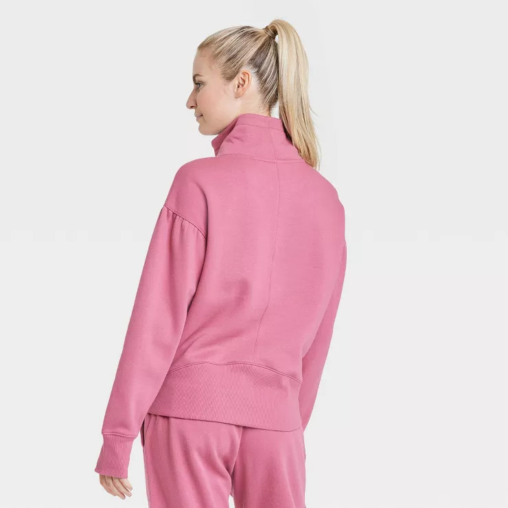 Women's Cotton Fleece 1/4 Zip Sweatshirt - All in Motion™ | Target