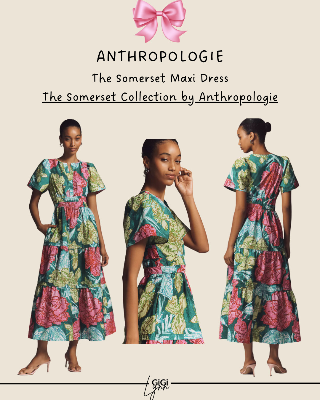 The Somerset Maxi Dress from The Somerset Collection by Anthropologie in the teal pink floral print is one of those best-selling dresses that truly flatters everyone. With its smocked waist, flowy tiered skirt, and feminine silhouette, this dress is both comfortable and effortlessly chic.

The teal and pink floral print adds a beautiful pop of color while still feeling elegant and wearable. The lightweight, breathable fabric makes it perfect for spring and summer outfits, while the timeless design allows you to style it year-round.

This dress is incredibly versatile — pair it with sneakers or sandals for everyday wear, or dress it up with heels or wedges for brunch, vacation, weddings, or special events.

✨ Why this dress is a fan favorite:
• Best-selling Anthropologie Somerset dress
• Flattering smocked waist fit
• Flowy tiered maxi silhouette
• Vibrant teal pink floral print
• Easy to dress up or down

If you love comfortable maxi dresses, feminine florals, and effortless style, this dress is a must-have staple.

#ltkstyle #ltkdress #somersetdress #anthropologie #maxidress #floraldress #springstyle #summerstyle #vacationoutfit #effortlessstyle #over40style #midweststyle #ltkfinds

 

 #LTKWorkwear #LTKTravel #LTKWedding