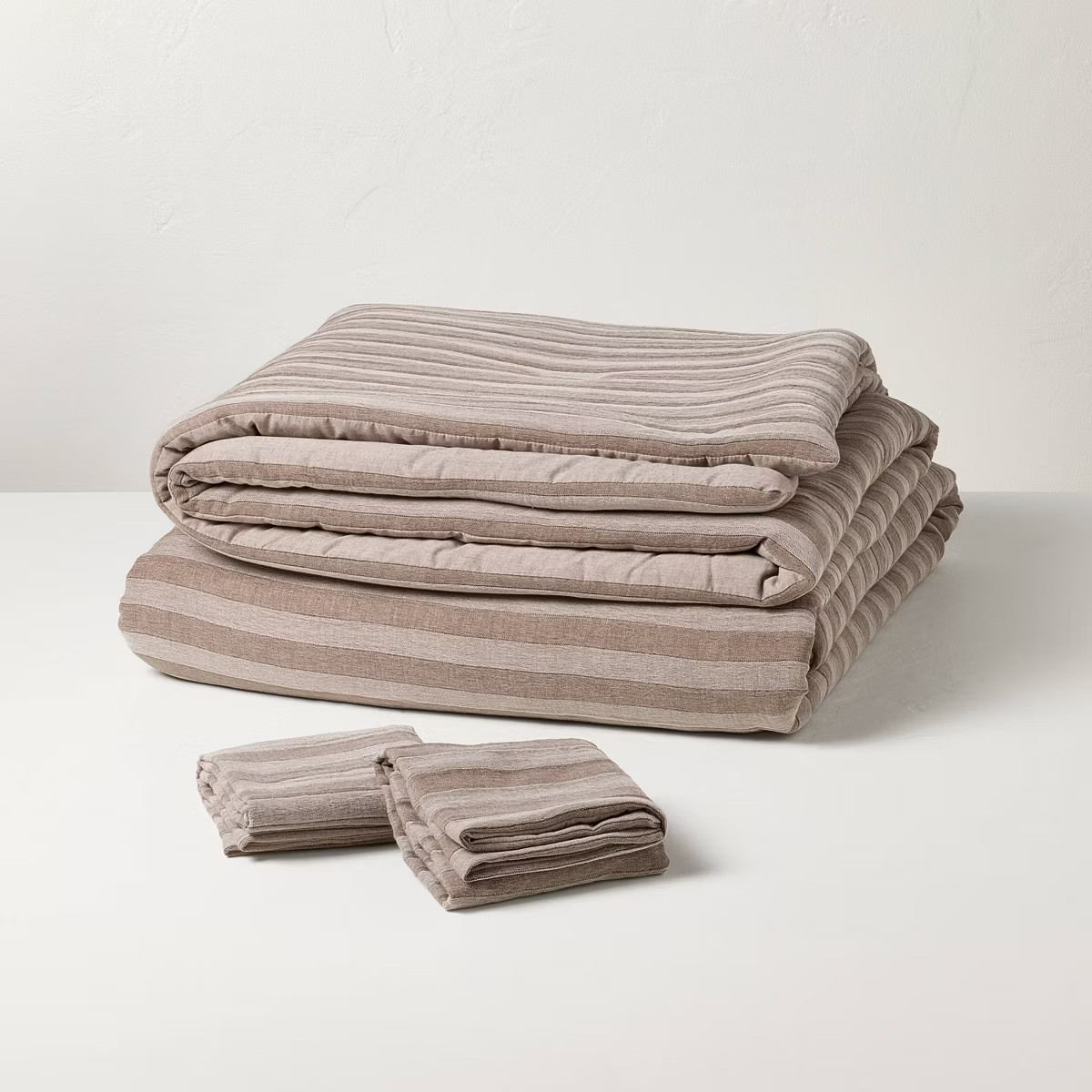 3pc King Tonal Stripe Comforter Set Brown - Hearth & Hand™ with Magnolia | Target