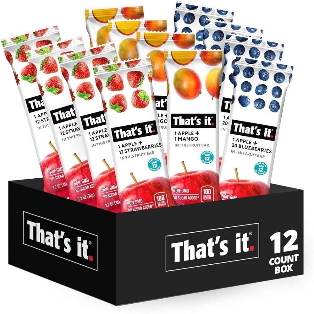 That's it. Variety Pack 100% Natural Real Fruit Bar, Best High Fiber Vegan, Gluten Free Healthy S... | Amazon (US)