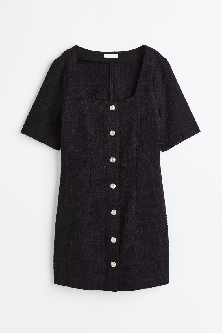 Button-front bouclé dress | H&M (UK, MY, IN, SG, PH, TW, HK)