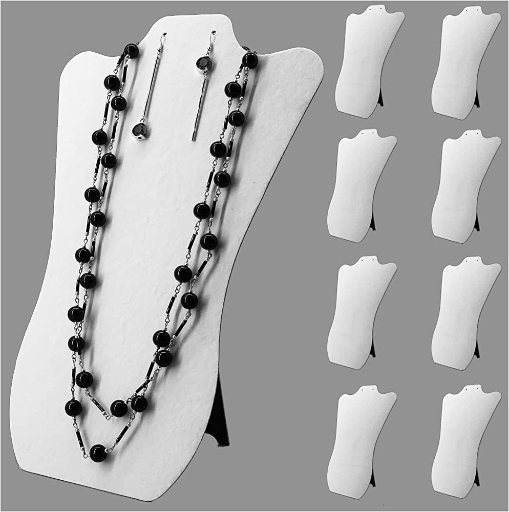 CODANT 14 Inch Tall White Velvet Necklace & Earing Display Stands for Selling, Foldable Jewelry D... | Amazon (US)
