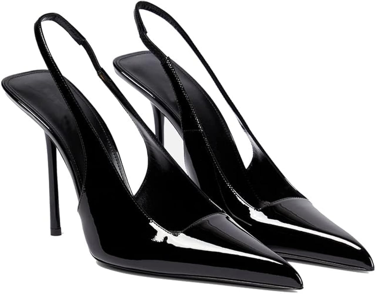 Women's Pointed Toe Sexy High Heels Patent Leather Slingback Pumps Backless 105mm Stiletto Sandal... | Amazon (US)