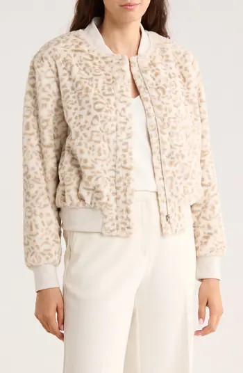 Luxe Faux Fur Zip Bomber Jacket | Nordstrom Rack