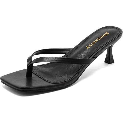DREAM PAIRS Kitten Heels for Women Flip Flop Low Heels Square Open Toe Sandals Thong 1.97 Inch He... | Amazon (US)