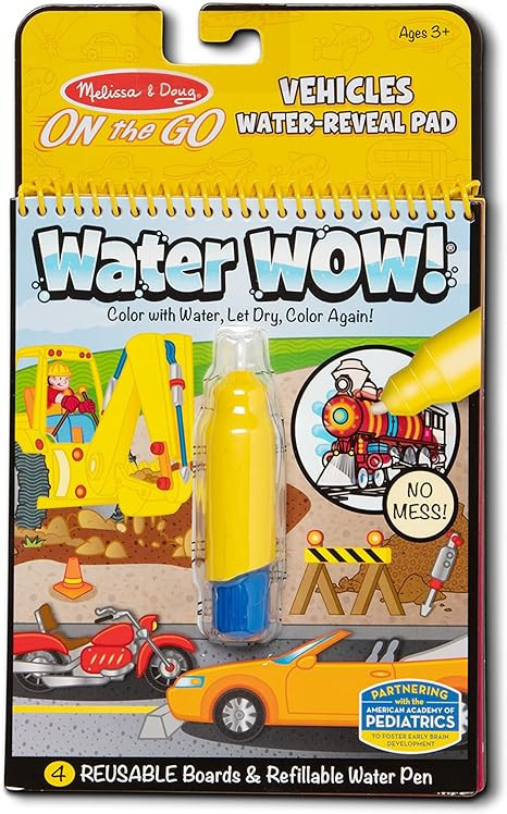 Melissa & Doug On the Go Water Wow! Reusable Water-Reveal Activity Pad - Vehicles - Stocking Stuf... | Amazon (US)