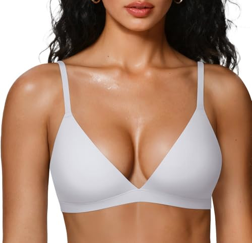 OEAK Womens Comfortable Triangle Bras No Underwire Sexy Plunge Unlined Bralette Pull On Bra Seaml... | Amazon (US)