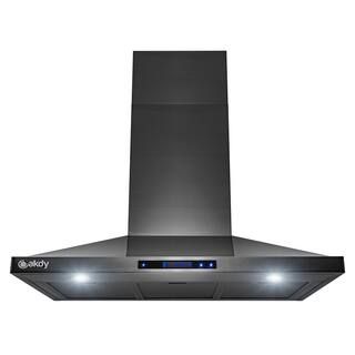 36 in. 350 CFM Convertible Wall Mount Kitchen Range Hood with LED Lights in Black Stainless Steel | The Home Depot