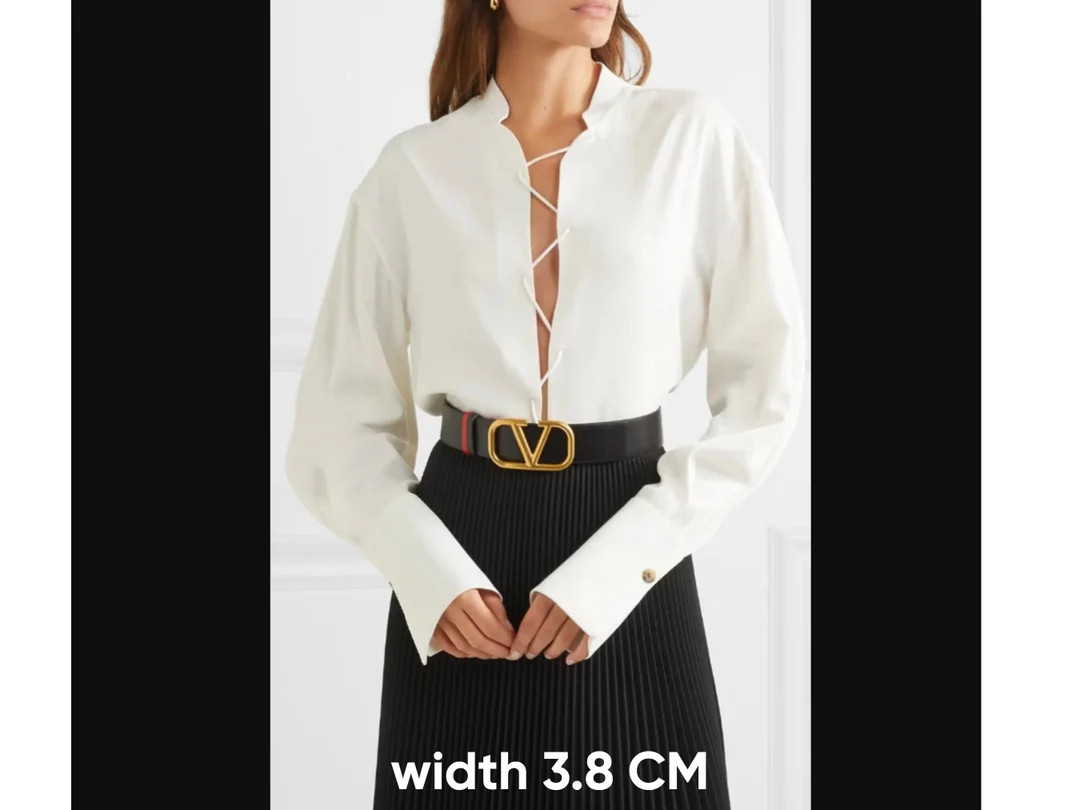 V Signature Black  leather belt,V buckle belt, Luxury women belt, Christmas Gift, Trendy Fashion ... | Etsy (UK)