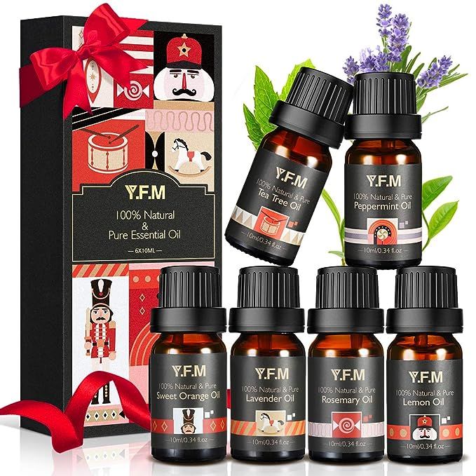 Y.F.M Essential Oils Set, Top 6 100% Pure Essential Oils for Women/Men (Lavender, Tea Tree, Orang... | Amazon (US)