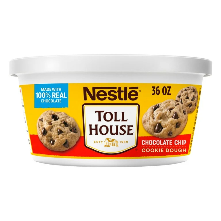 Nestle Toll House Chocolate Chip Cookie Dough, 36 oz Tub, Makes 36 Regular Sized Cookies | Walmart (US)