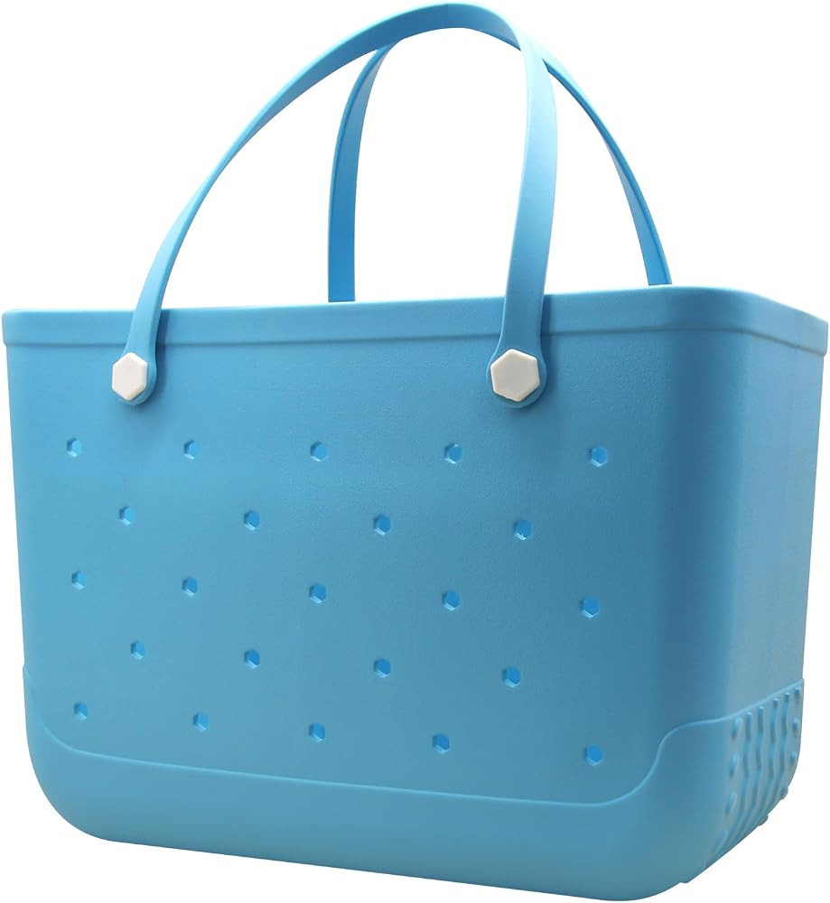 Extra Large 19 Inch Waterproof Sandproof Rubber EVA Beach Tote Bag with Zipper Pocket and Phone K... | Amazon (US)