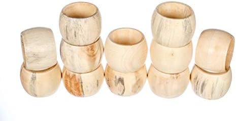 Spring Napkin Rings Set of 12, Wooden Serviette Holders, Round Serviette Rings Bulk for Party Dec... | Amazon (US)