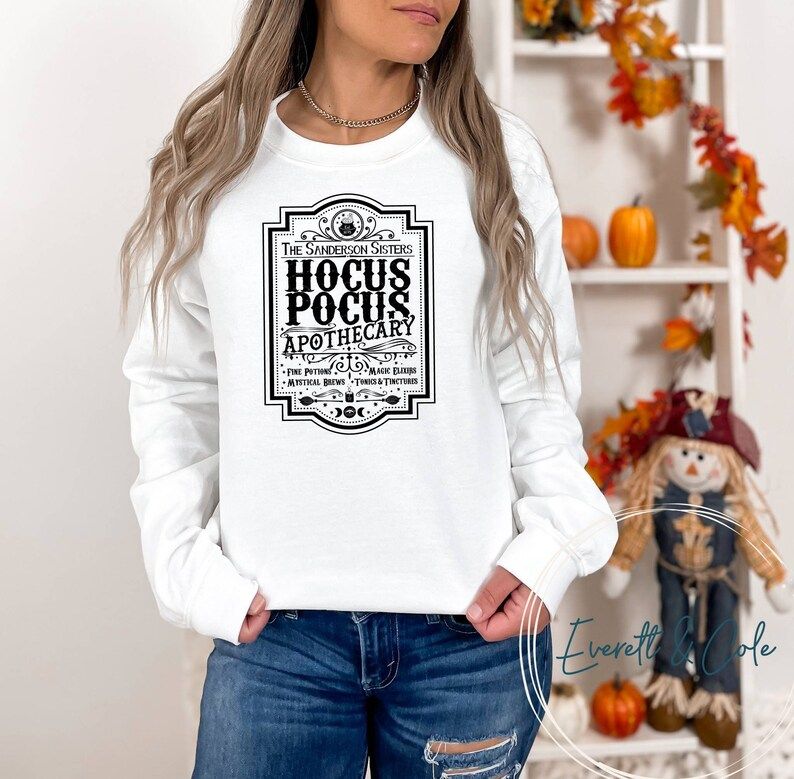 Sanderson Sisters Apothecary Graphic sweater, Hocus Pocus sweatshirt, Witchcraft, Witch sweatshir... | Etsy (US)