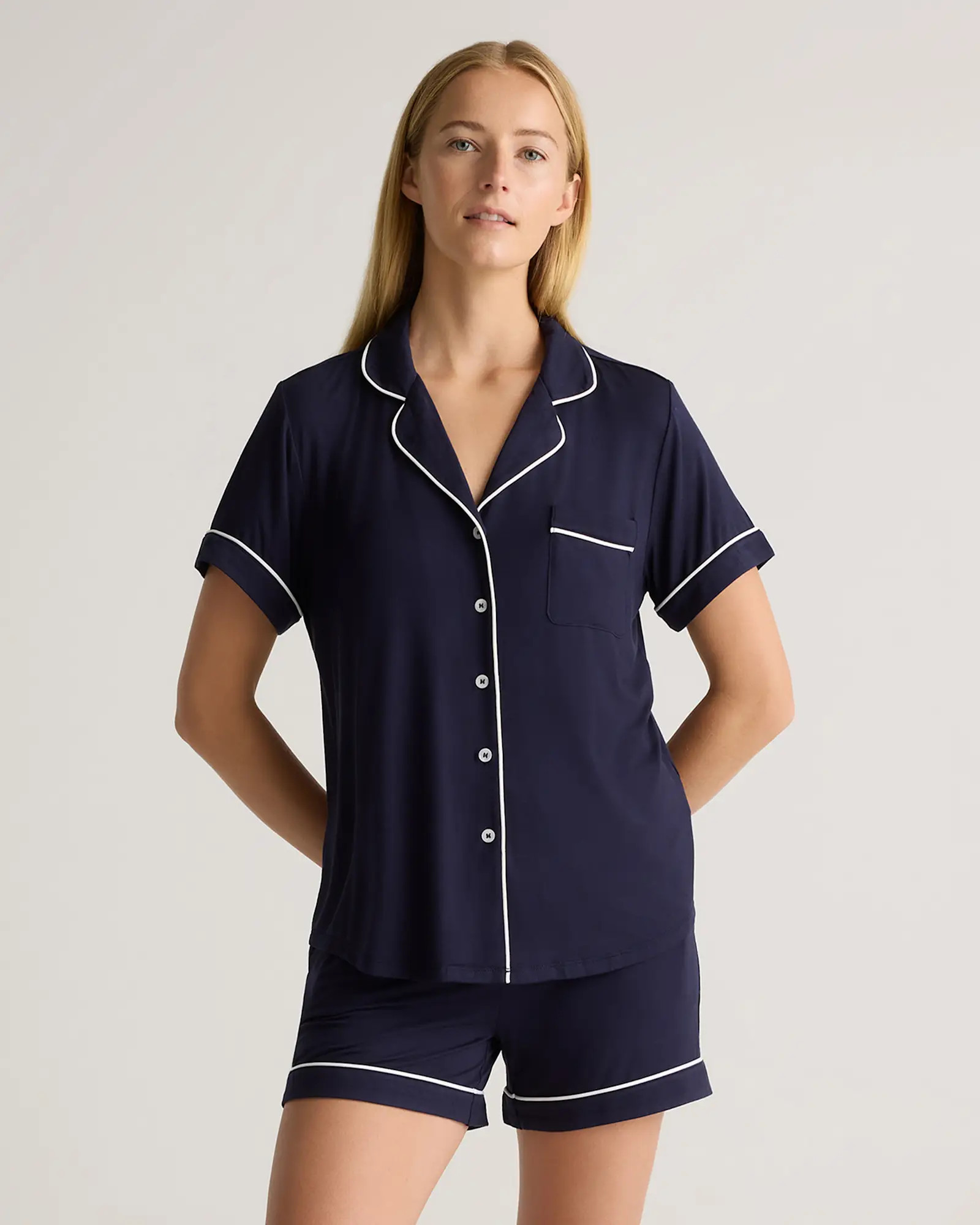 Bamboo Jersey Short Sleeve Pajama Set | Quince