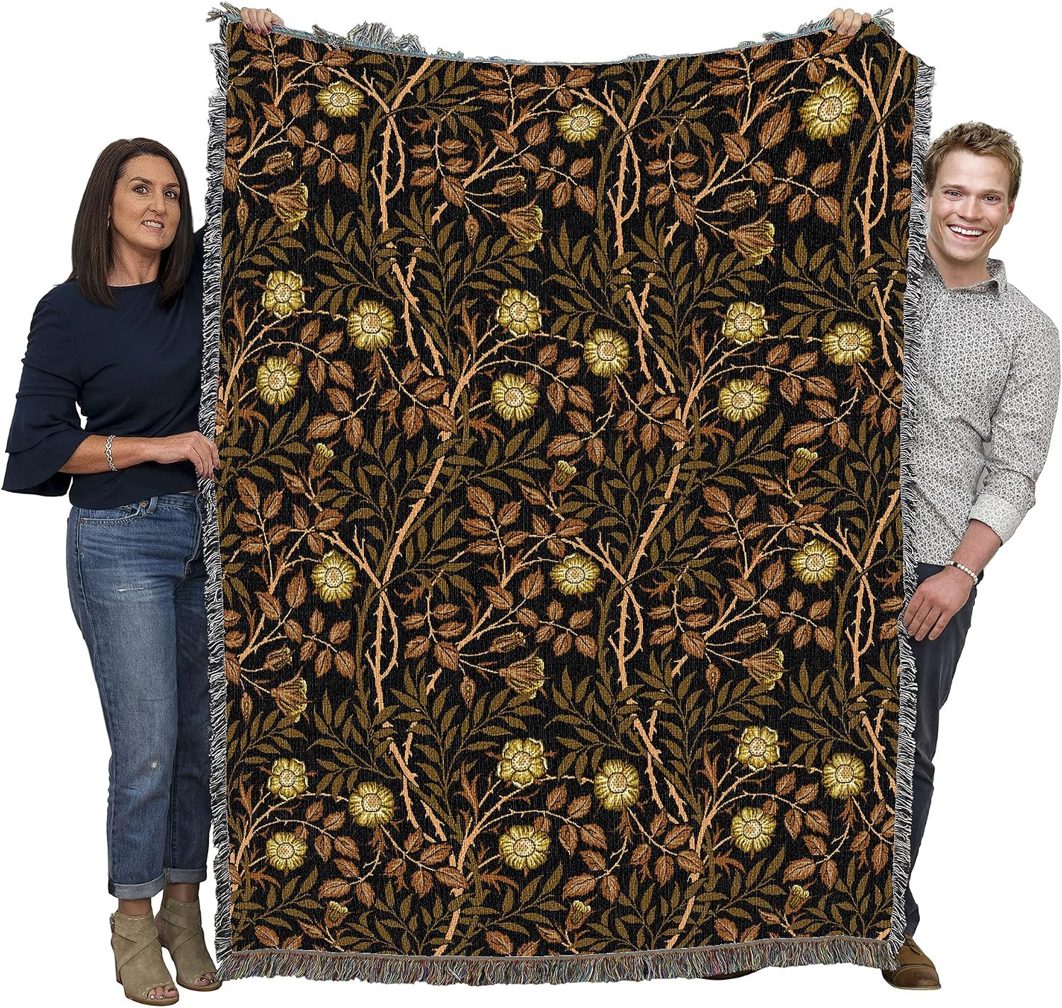 Pure Country Weavers William Morris Sweetbriar Bronze Blanket - Arts & Crafts - Gift Tapestry Throw Woven from Cotton - Made in the USA (72x54) | Amazon (US)