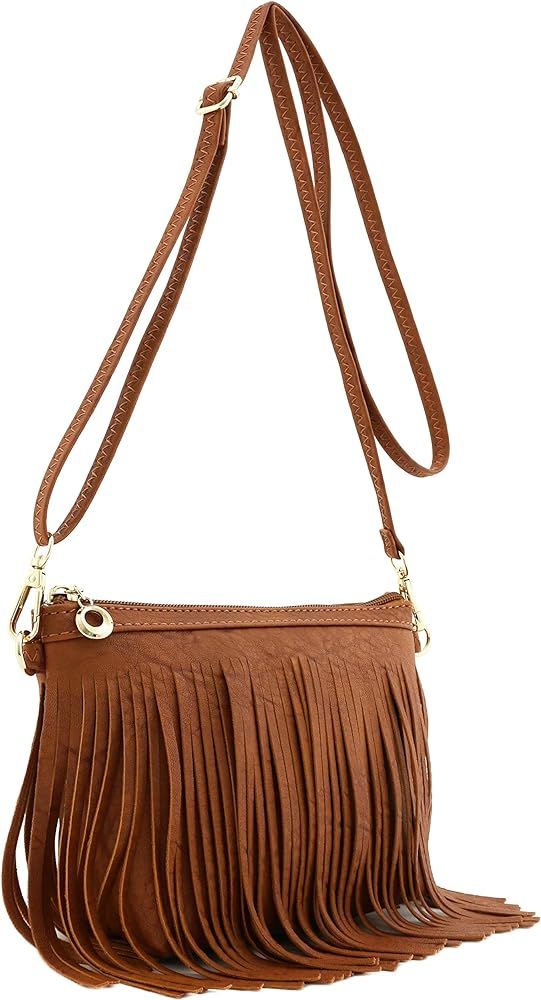 FashionPuzzle Small Fringe Crossbody Bag with Wrist Strap (Black): Handbags: Amazon.com | Amazon (US)