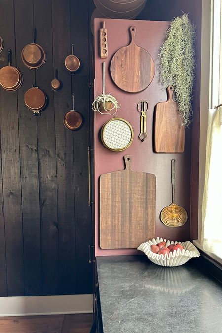 Cutting board and copper gallery walls in my new moody, vintage-inspired kitchen ♥️

#LTKHome