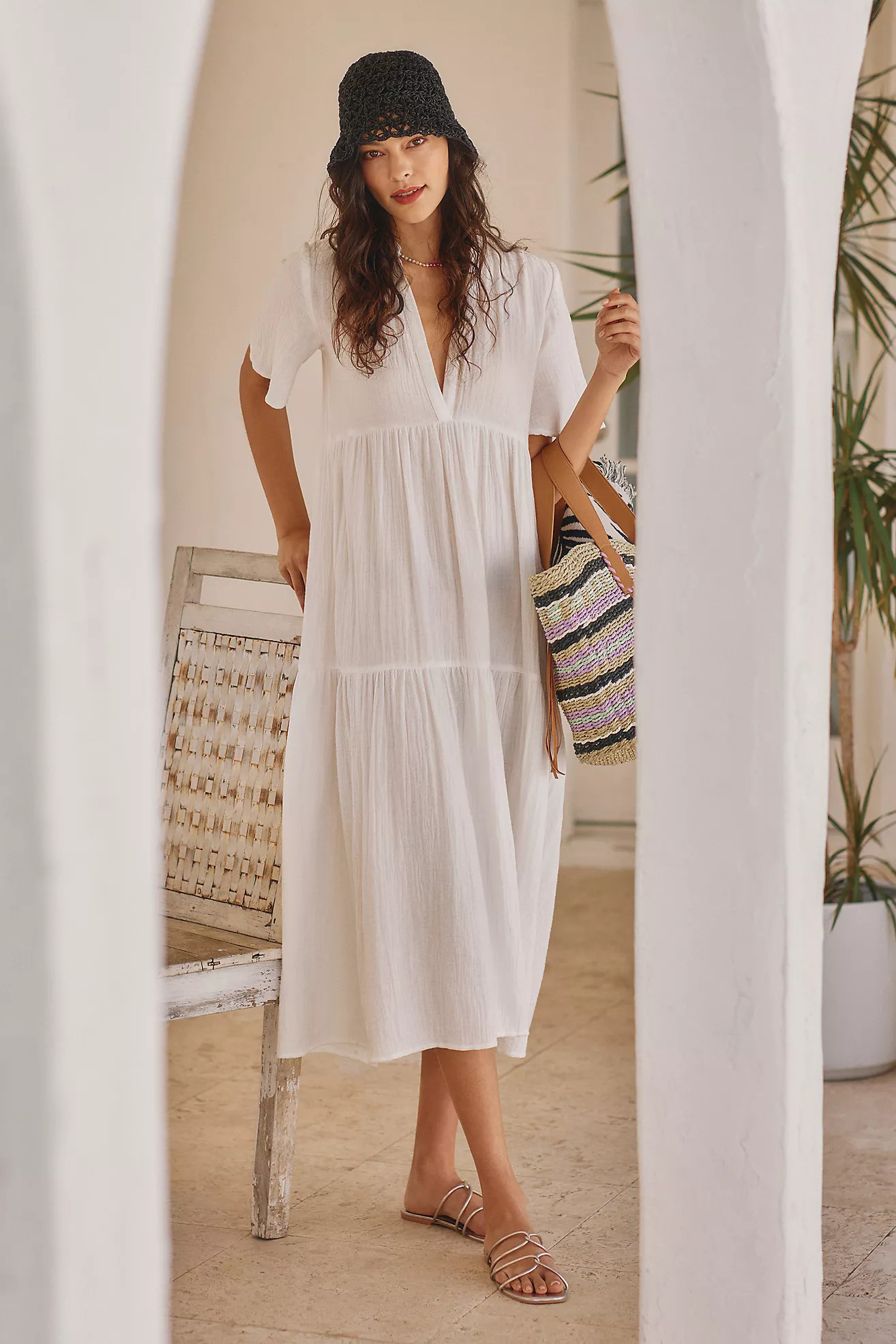 Celandine Kallie 100% Cotton Gauze Midi Dress | Anthropologie (US)
